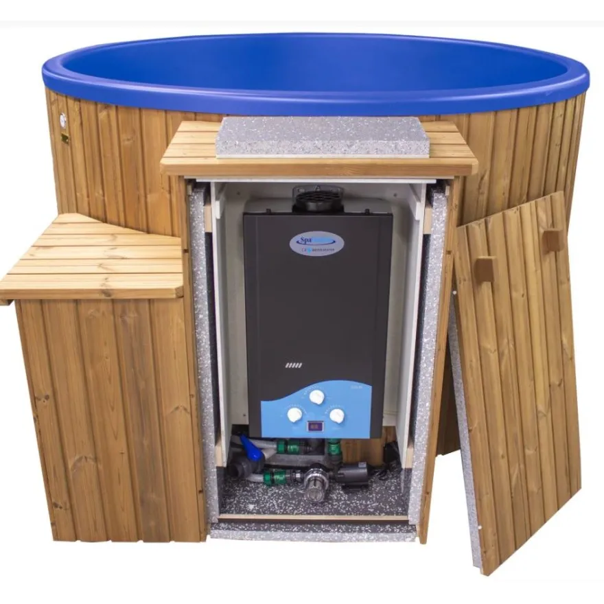 Kylpytynnyri kaasukamiinalla SpaDealers City-Palju Arctic, 4-6 hlöä, 1200l, brown/azul blue