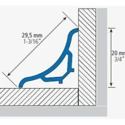 Laattalista/sisäkulma Euroshrink pvc 211, 10mm x 2.55m, valkoinen