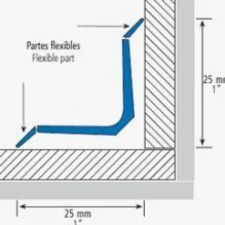 Laattalista/sisäkulma Euroshrink pvc 154, 25x25mm x 2m, eri värejä