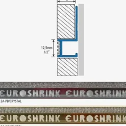Laattalista/ulkokulma Euroshrink kantikas alumiini crystal 212a, 12mm x 2.5m, eri värejä
