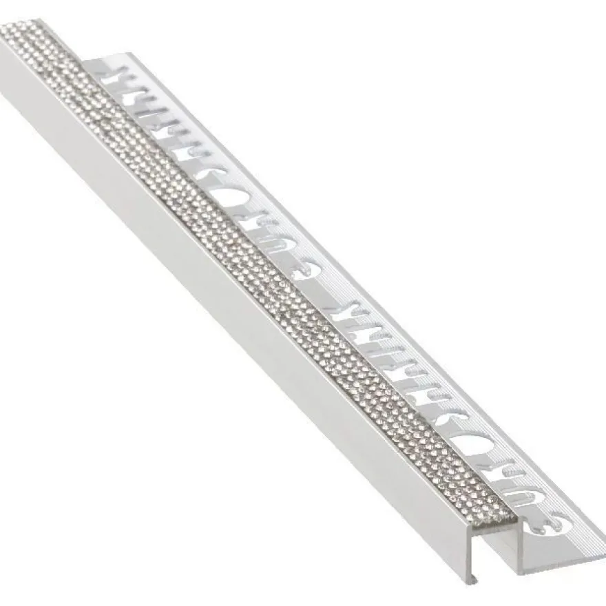 Laattalista/ulkokulma Euroshrink kantikas alumiini crystal 212a, 12mm x 2.5m, eri värejä
