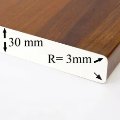 Laminaattibaaritaso Easy Kitchen 341, 4100x900x30mm, taivereuna R3, rustiikki tammi