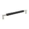 Lankavedin Beslag Design Norma, 12 140x12x32 mm, cc 128 mm, ruostumaton teräs, musta nahka