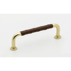 Lankavedin Beslag Design 1353, 110x7x34 mm, cc 96 mm, nahka, messinki