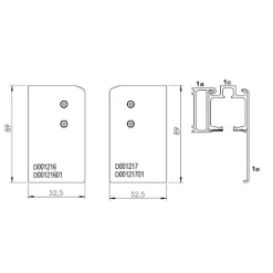 Lasiliukuovi seinän päälle Stella M7-M10, etsattu, eri kokoja