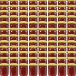 Lasiset hillopurkit kullan värisillä kansilla 96 kpl 230 ml