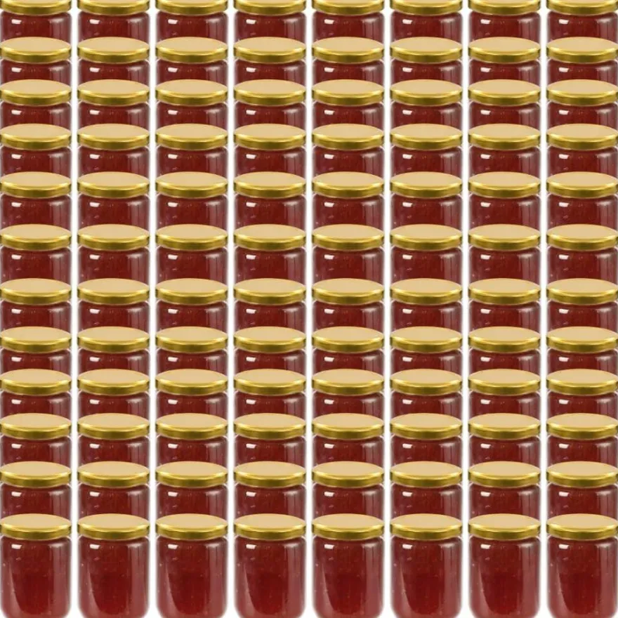 Lasiset hillopurkit kullan värisillä kansilla 96 kpl 230 ml