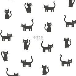 Lastenhuoneen tapetti Esta Little Bandits 138928, eläin, valkoinen/musta
