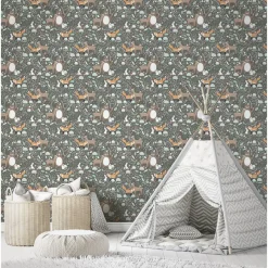 Lastenhuoneen tapetti Kids Walls 45870, vinyylipinta, metsä, ruskea