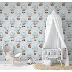 Lastenhuoneen tapetti Kids Walls 45863, vinyylipinta, pilvi, sininen