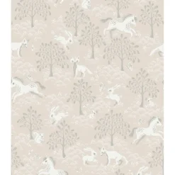 Lastenhuoneen tapetti Littlephant Fairytale fox vaaleanpunainen, metsä, non-woven.