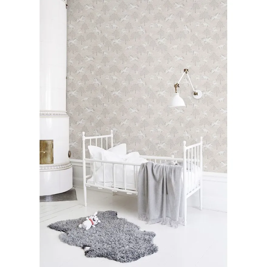 Lastenhuoneen tapetti Littlephant Fairytale fox vaaleanpunainen, metsä, non-woven.