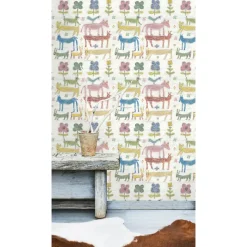 Lastenhuoneen tapetti Mindthegap Stacked Animals, 1.56x3m