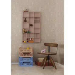 Lastenhuoneen tapetti Rebel Walls Bunny Field Pink, vaaleanpunainen