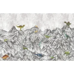 Lastenhuoneen tapetti Rebel Walls Dinosaur Mountain, non-woven, mittatilaus