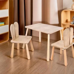 Lasten pöytä + 2 tuolia Linento Furniture BLTYZ-AKTV061-1, 45x60cm, ruskea