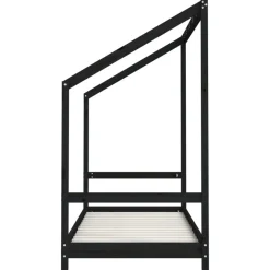 Lasten sängynrunko musta 80x200 cm, mänty