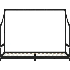 Lasten sängynrunko musta 80x200 cm, mänty