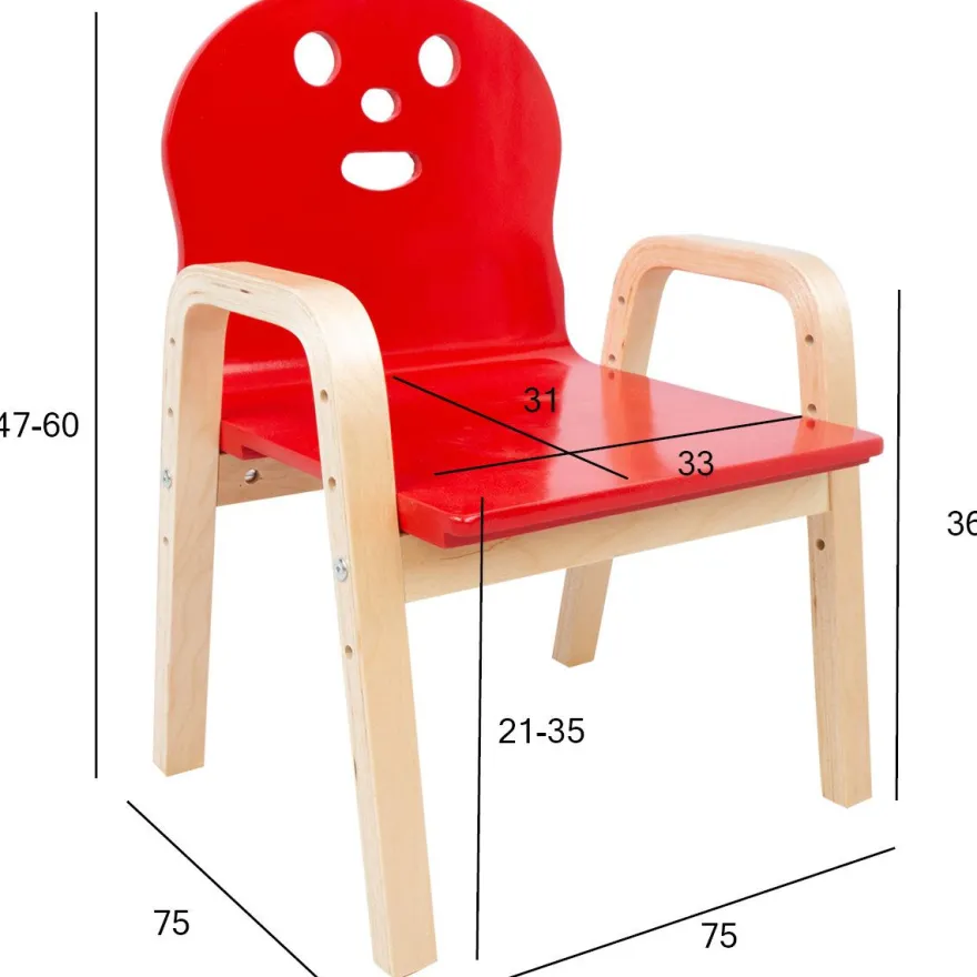 Lasten tuoli Home4You HAPPY, punainen
