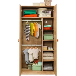 Lasten vaatekaappi Linento Furniture Mocha, 93cm, puukuvioitu