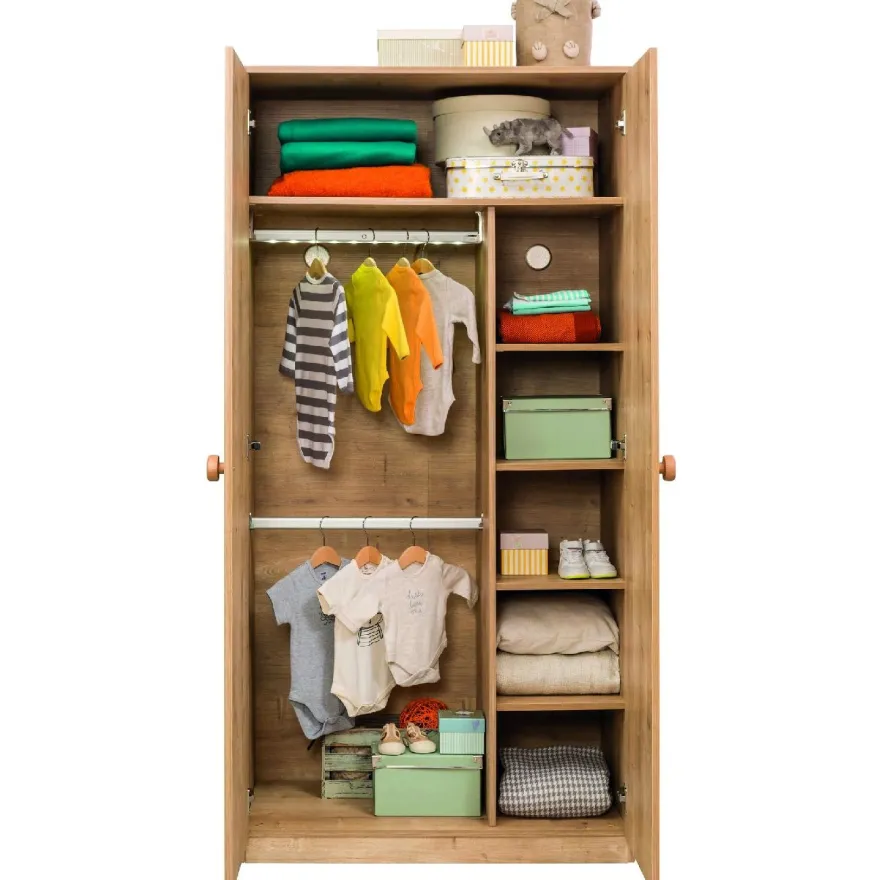 Lasten vaatekaappi Linento Furniture Mocha, 93cm, puukuvioitu