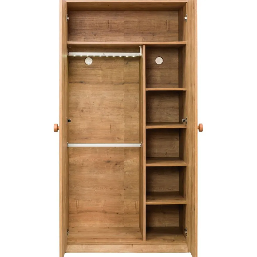 Lasten vaatekaappi Linento Furniture Mocha, 93cm, puukuvioitu
