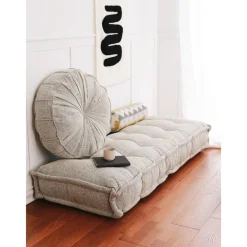 Lattiatyyny Linento Furniture Boho Dokuma, 68x180cm, harmaa