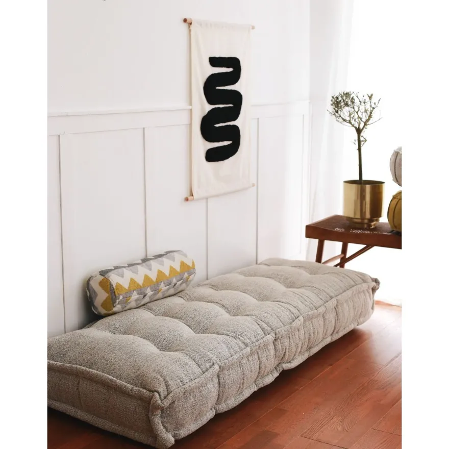Lattiatyyny Linento Furniture Boho Dokuma, 68x180cm, harmaa
