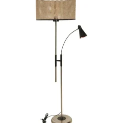 Lattiavalaisin Linento Lighting Forza, 165cm, lukuvalolla, kromi/beige