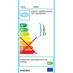LED-alasvalo Eglo Saliceto, Ø88mm, 2700K, valkoinen