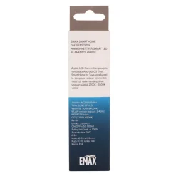 LED-filamenttilamppu Emax Smart Home WIFI, C35/E14, 5.5W, 500lm, CCT 2700-6500K, himmennettävä
