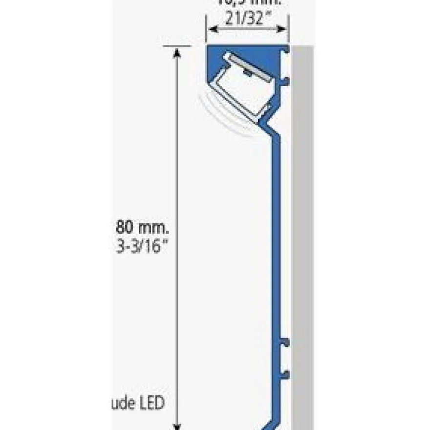 LED-jalkalistan sisäkulmapala Euroshrink I-320A, alumiini, mattahopea