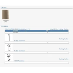 LED-jalkalistan sisäkulmapala Euroshrink I-320A, alumiini, mattahopea
