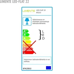 LED-kalustevalaisin Limente LED-Flat, 22 7.6W, valkoinen