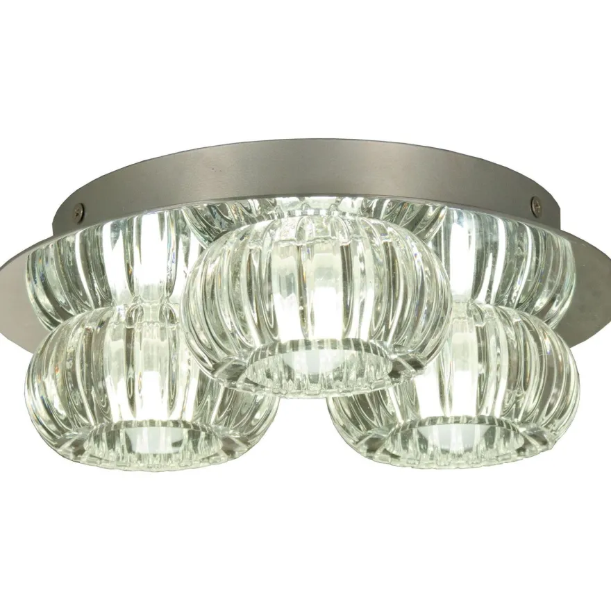 LED-kattovalaisin Aneta Lighting Sorrento, 3-osainen, IP44, kirkas/kromi