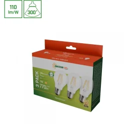 LED-lamppu Spectrum E27 7W 230V 2700K kirkas 3kpl/pkt