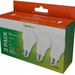 LED-lamppu Spectrum E27 9W 230V 3000K 3kpl/pkt