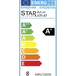 LED-lamppu Star Trading Illumination LED 3-step click 375-87, Ø125x176mm, E27, opaali, 7.5W, 2700K, 80/400/800lm