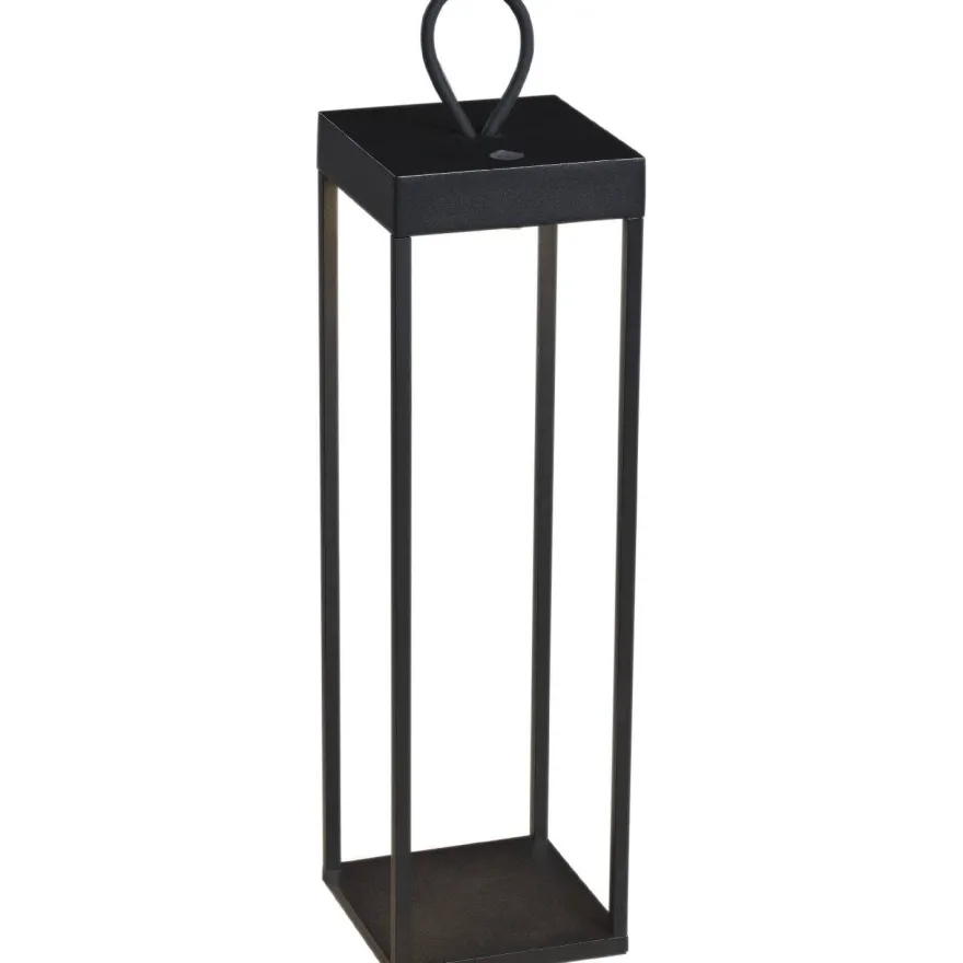 LED-lyhtyvalaisin Konstsmide Ravello, 50cm, ladattava, musta