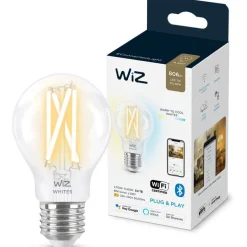 LED-älylamppu Wiz A60 Tunable White, Wi-Fi, 60W, E27, kirkas lasi