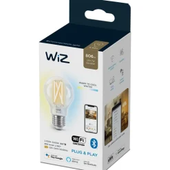 LED-älylamppu Wiz A60 Tunable White, Wi-Fi, 60W, E27, kirkas lasi