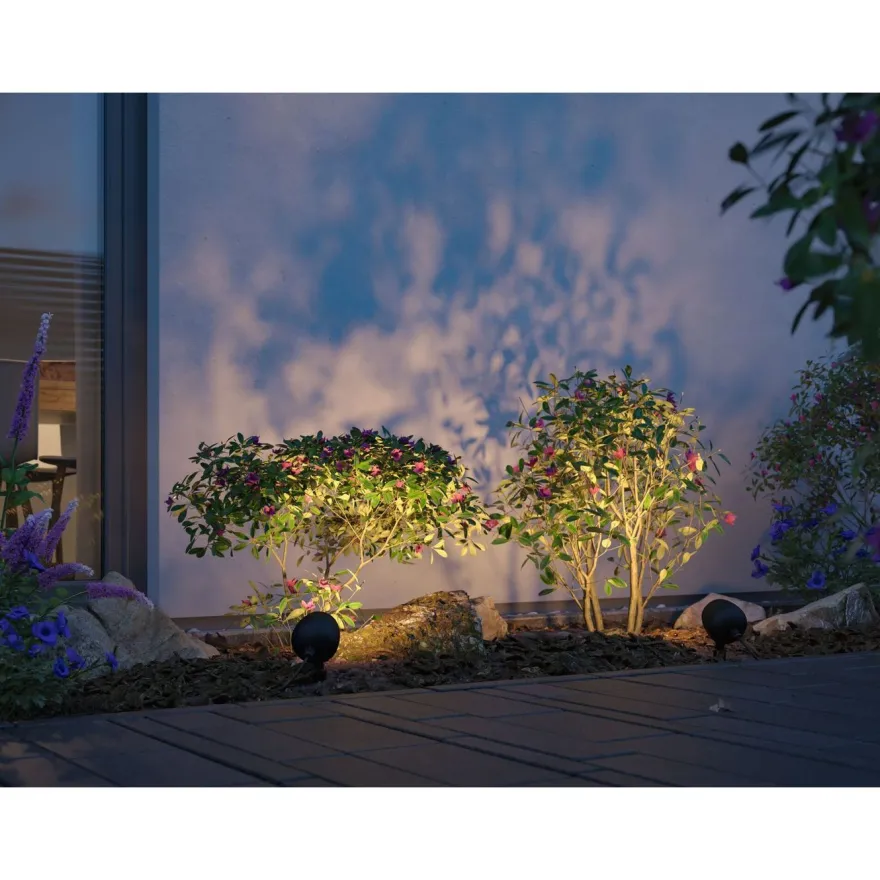 LED-puutarhaspotti Paulmann Kikolo, Smart Home Zigbee 3.0, IP65, 90mm, säädettävä värilämpötila, antrasiitti