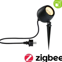 LED-puutarhaspotti Paulmann Kikolo, Smart Home Zigbee 3.0, IP65, 90mm, säädettävä värilämpötila, antrasiitti