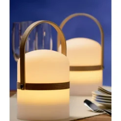 LED-pöytävalaisin Lucide Joe, Ø14.5x26.5cm, 3W, himmennettävä, valkoinen