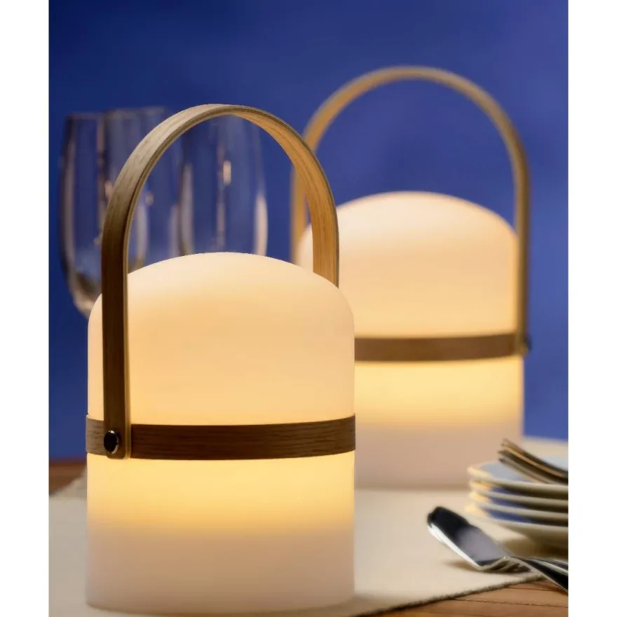 LED-pöytävalaisin Lucide Joe, Ø14.5x26.5cm, 3W, himmennettävä, valkoinen