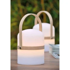 LED-pöytävalaisin Lucide Joe, Ø14.5x26.5cm, 3W, himmennettävä, valkoinen