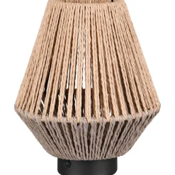 LED-pöytävalaisin Trio Lira, ruskea/paperinaru, ladattava