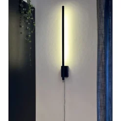 LED-seinävalaisin Aneta Lighting Stecco, 65cm, musta