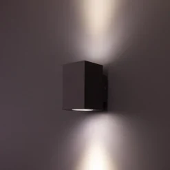LED-seinävalaisin FTLIGHT Style Square, 2x3W, IP54, 4000K, grafiitinharmaa