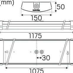 LED-teollisuusvalaisin Hide-a-lite Liteline Basic 1200 S, tunnistimella, 4000K, IP44, valkoinen